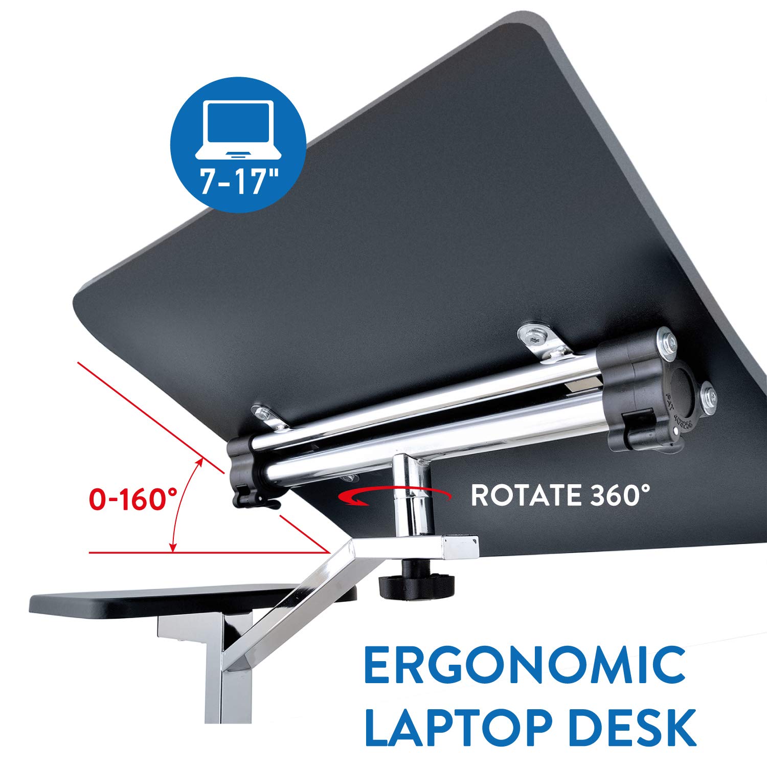 Mua Tatkraft Joy Portable Laptop Desk with Mouse Pad, Rolling Computer