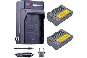 Uwayor 2 Pack EN-EL3e Battery Charger Set for Nikon D50, D70, D70s, D80, D90, D100, D200, D300, D300S, D700 Digital SLR Camer