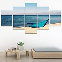 SIGNWIN 5 Panel Canvas Wall Art Aerial Beach Beach Coastal Cool Minimalism Multicolor Photography Relax/Calm for Home Decorations Ready to Hang - 60