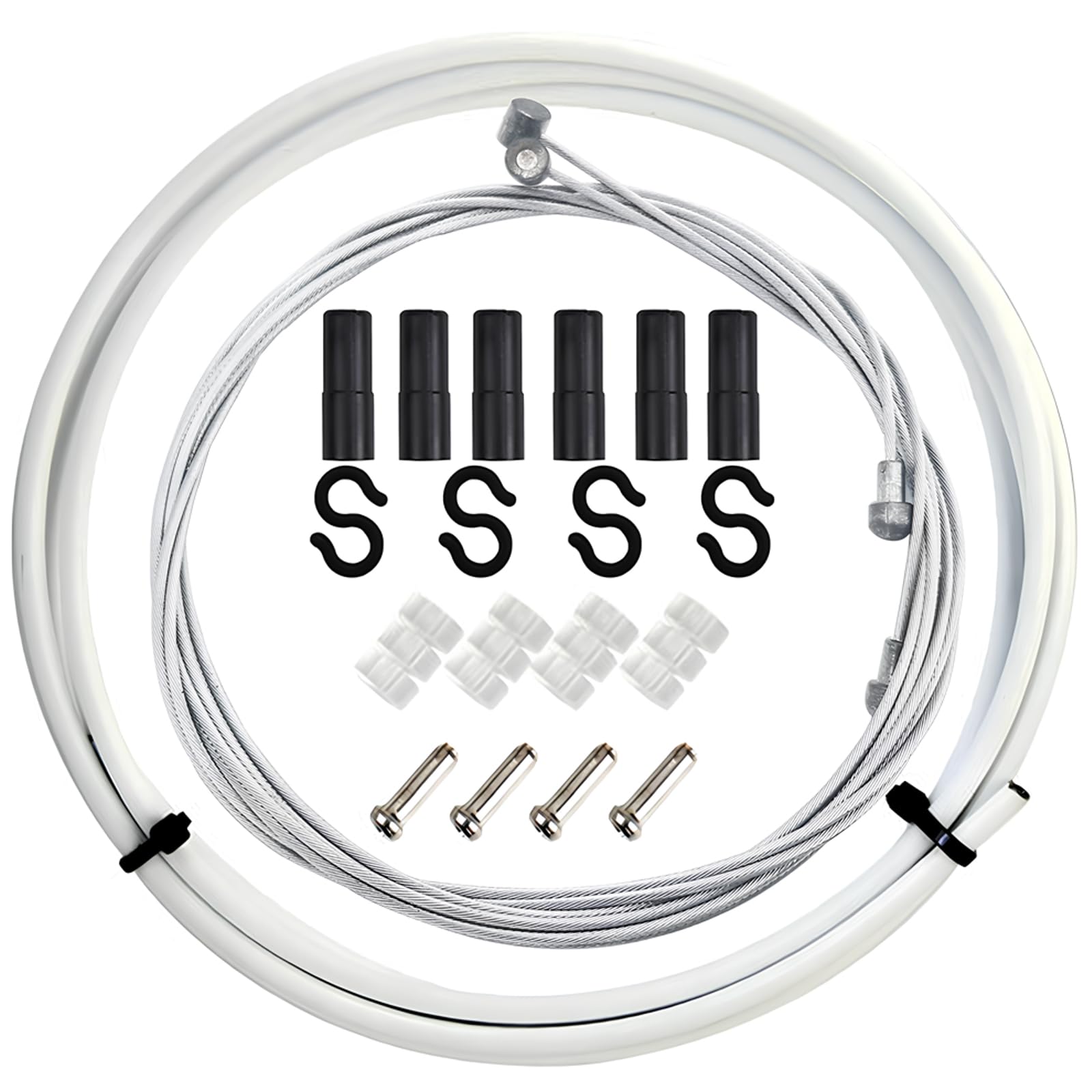 CTRICALVER Bicycle Brake Cable & Housing, Mountain Bike Brake Cables Set, Universal Bike Brake Cables for MTB/Road Bike (White)