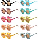 Pibupibu 10 Pack 5.71'' Flower Sunglasses Adult Bulk, Fun Cute Flower Glasses for Women Party Favors