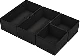 DIMJ 4 Pack Drawer Organisers Foldable Storage Boxes Black view 1