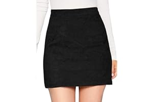 MANGOPOP Mini Faux Suede Skirt for Women High Waist Skirts