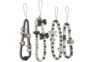 Homvog 4 Pieces Cute Phone Charms Beaded Phone Strap Aesthetic Y2K Cell Phone Keychain Cute Bear Butterfly Heart Cool Phone Charm for Phone Bag Keychain Airpods Camera Pendants Decor