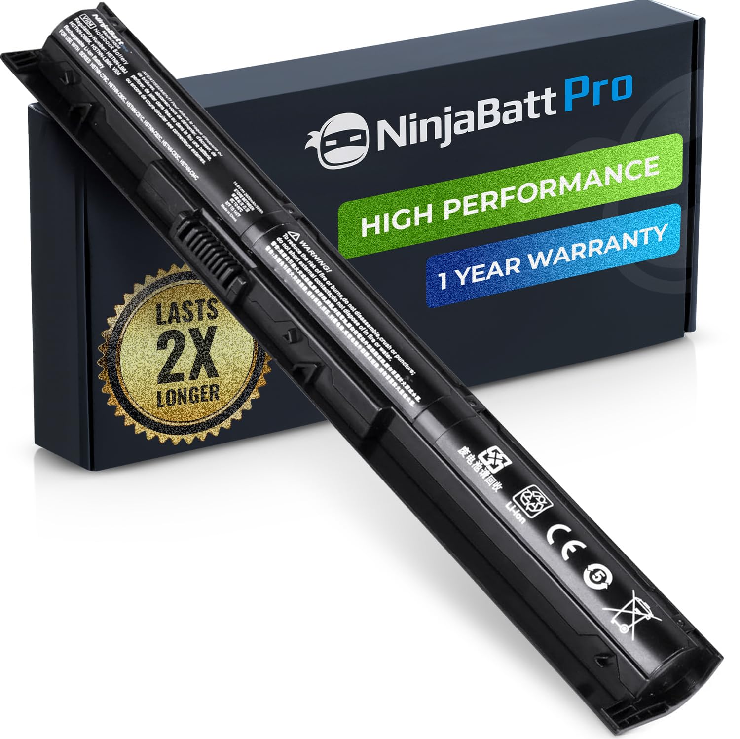 NinjaBatt Pro Battery for V104 756743-001 VI04 ProBook 450 G2 455 440 756478-421 756745-001 756478-851 756478-422 756479-421 Envy 14 15 Series - Samsung Cells [4 Cells/2600mAh/41Wh]