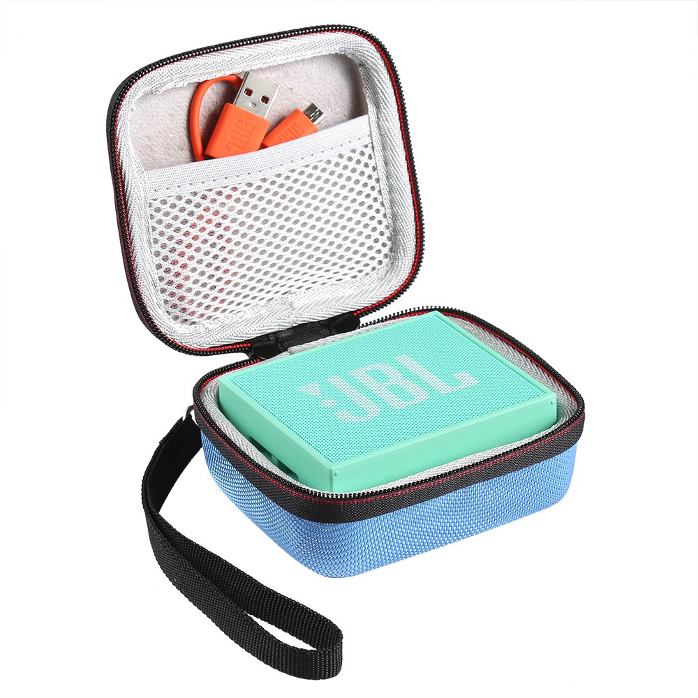 Poschell Case for JBL Go Portable Wireless Bluetooth Speaker Hard EVA Carry Bag Case Cover Fit Charger and Cables Blue