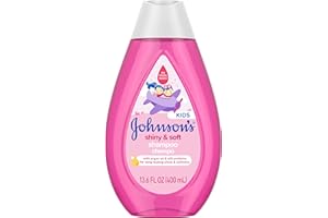 JOHNSON'S BABY Johnson's Shiny & Soft Kids' Shampoo with Argan Oil & Silk Proteins, Daily Kids’ Hair Wash Gently Cleanses & Boosts Natural Shine & Softness, No Added Parabens & Sulfates, 13.6 fl. oz