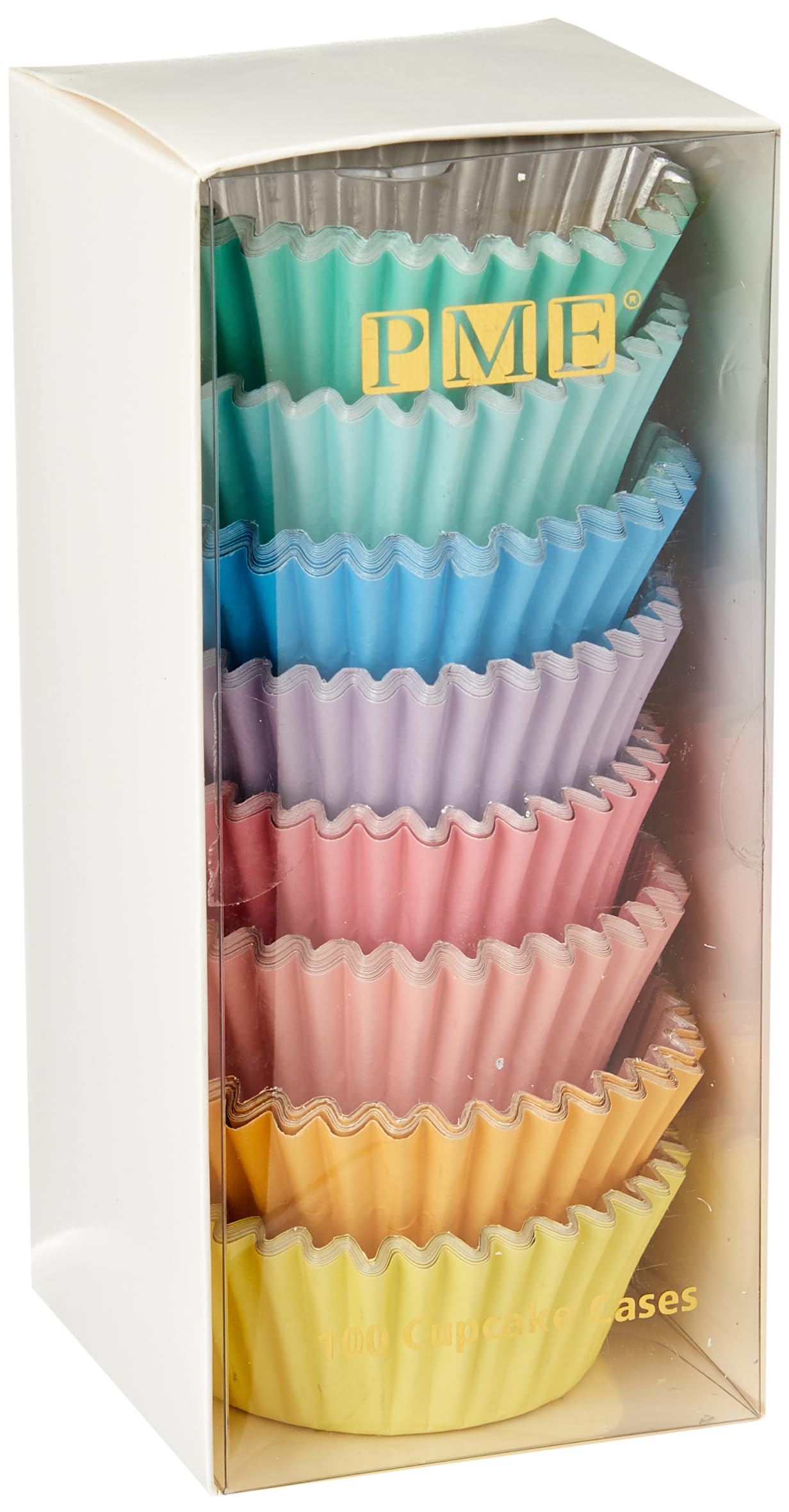 Pastel Colours Foil-Lined Baking/Cupcake Cases, Set of 8, Pack of 100, Paper