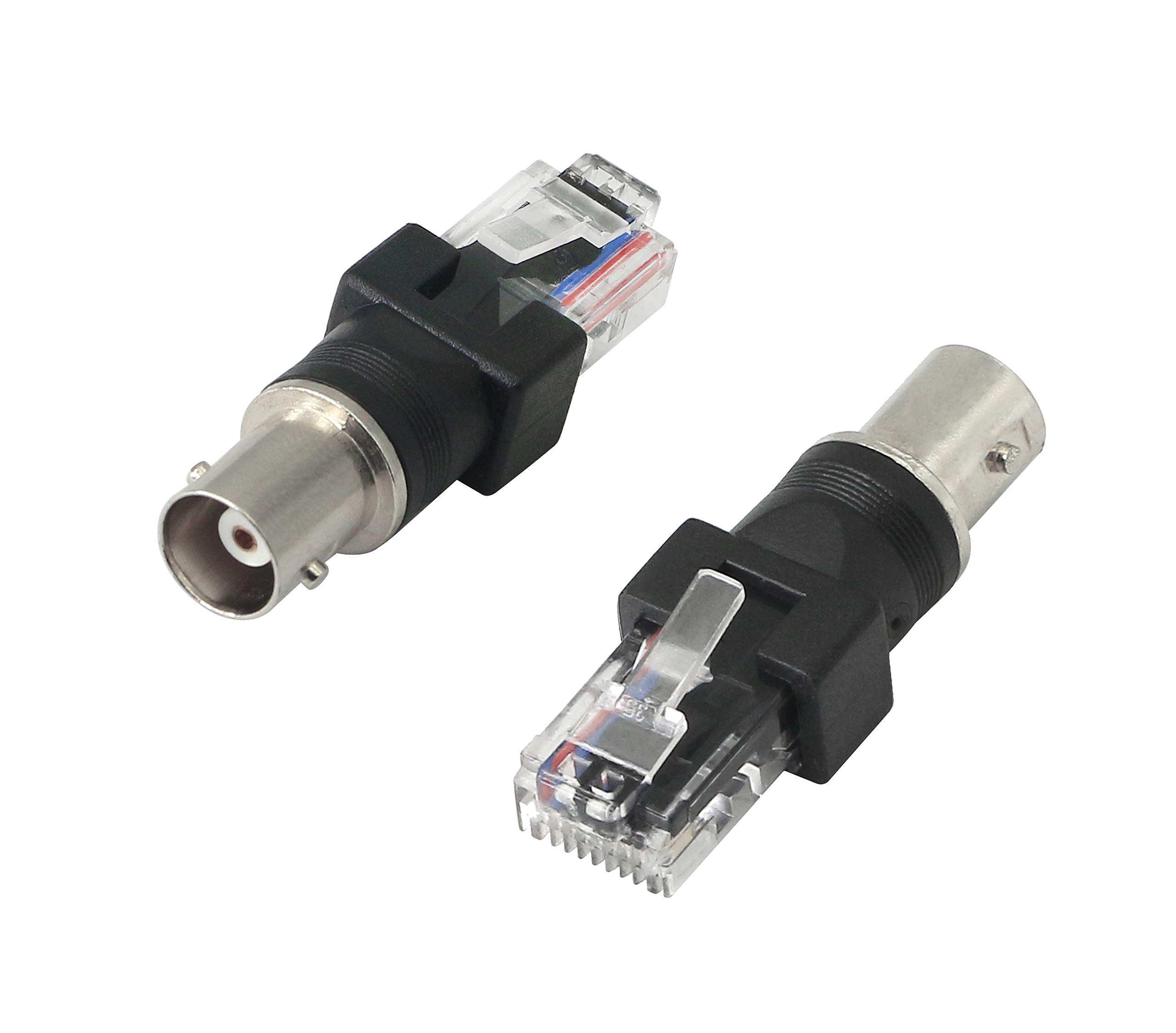 CERRXIAN BNC Female to RJ45 Male Coaxial Coax Barrel Coupler Adapter RJ45 to RF Connector，Can be Used for Testers and Line Finders, Etc.(2PACK)