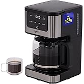 universal 14-Cup Programmable Drip Coffee Maker with 24-Hour Timer, Self-Cleaning System, Glass Carafe &amp; Reusable Filter