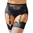 ohyeah 6-Strap Easy Clip Lace Garter Belt for Thigh Highs Stockings Suspender Garter Belts Plus Size Garters Lingerie XS-4XL