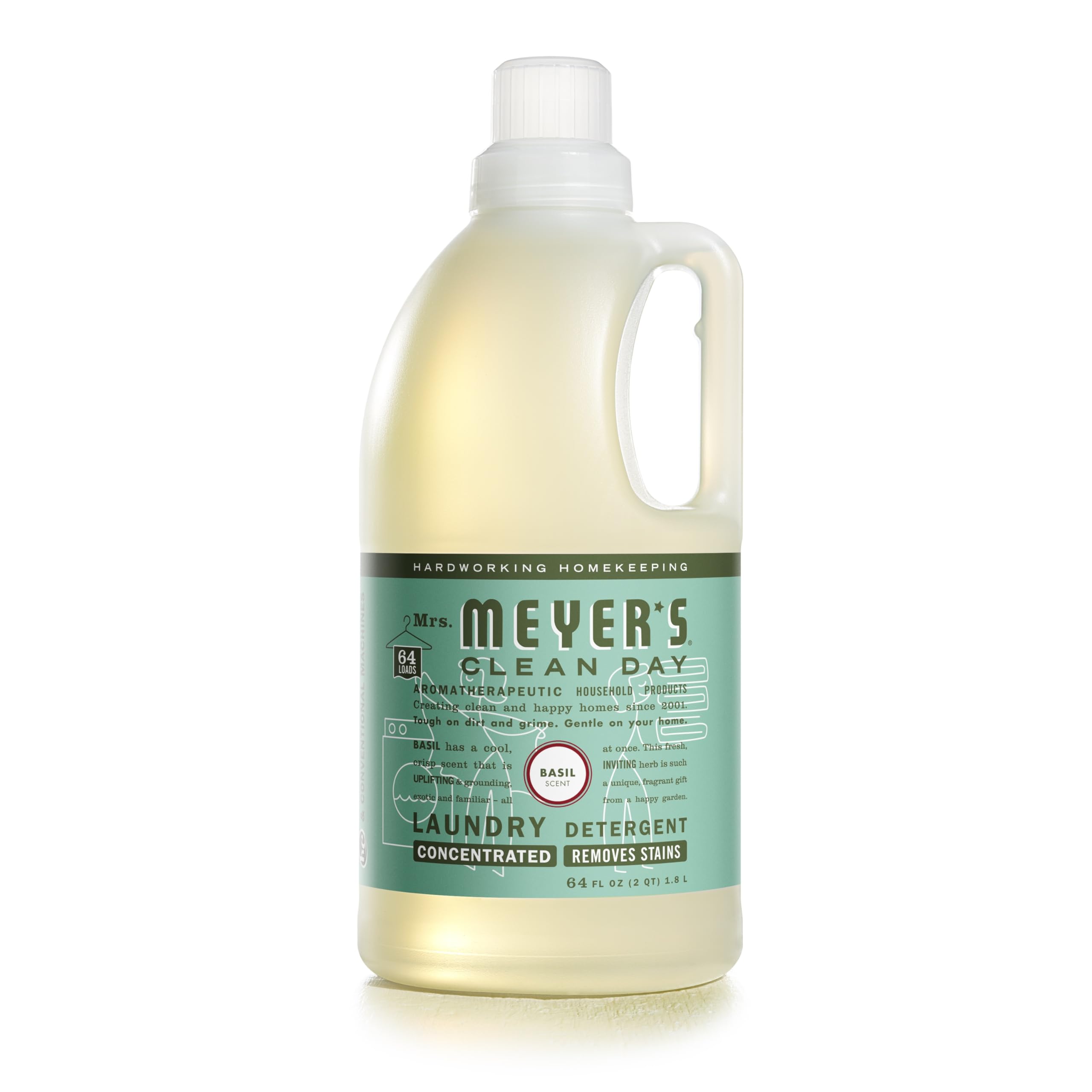 Photo 1 of MRS. MEYER'S CLEAN DAY Liquid Laundry Detergent, Biodegradable Formula Infused with Essential Oils, Basil, 64 oz (64 Loads)