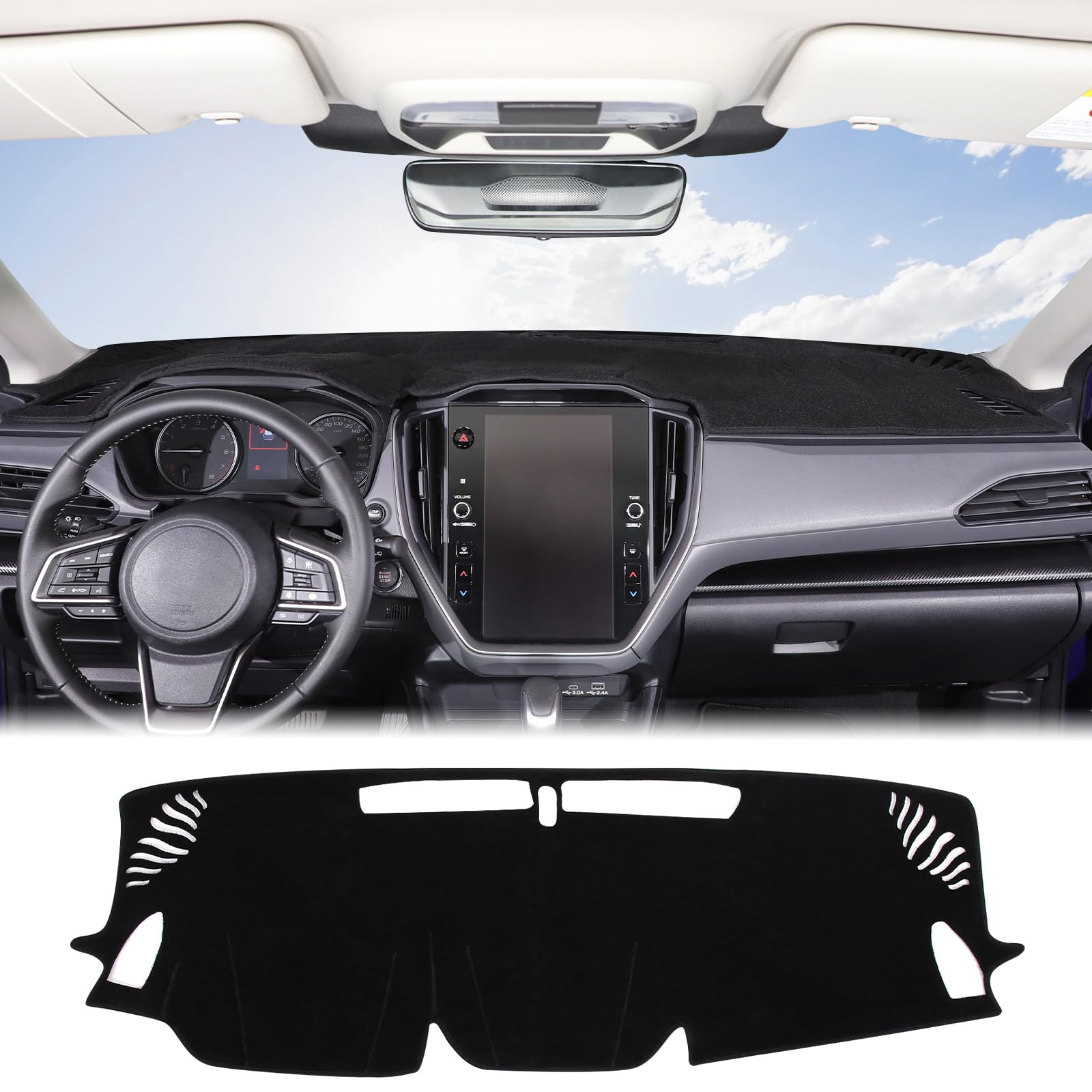 Photo 1 of Aunginsy Car Dashboard Cover Mat Compatible with Subaru Crosstrek Impreza 2023-2025 Dashboard Dash Cover Nonslip Black Mat Sun Pad Dash Carpet Sunshade Glare UV Rays Protector Car Interior Accessories
