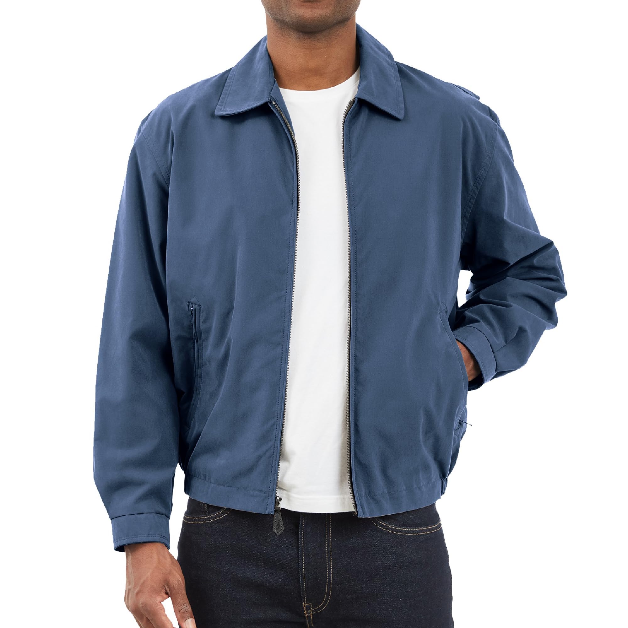Photo 1 of LONDON FOG Men's Auburn Zip-Front Golf Jacket (Regular & Big-Tall Sizes), Light Blue, Large
