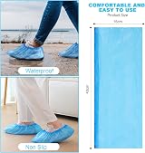 Flintronic Plastic Shoe Covers 100 Pcs Disposable Waterproof Non slip view 2