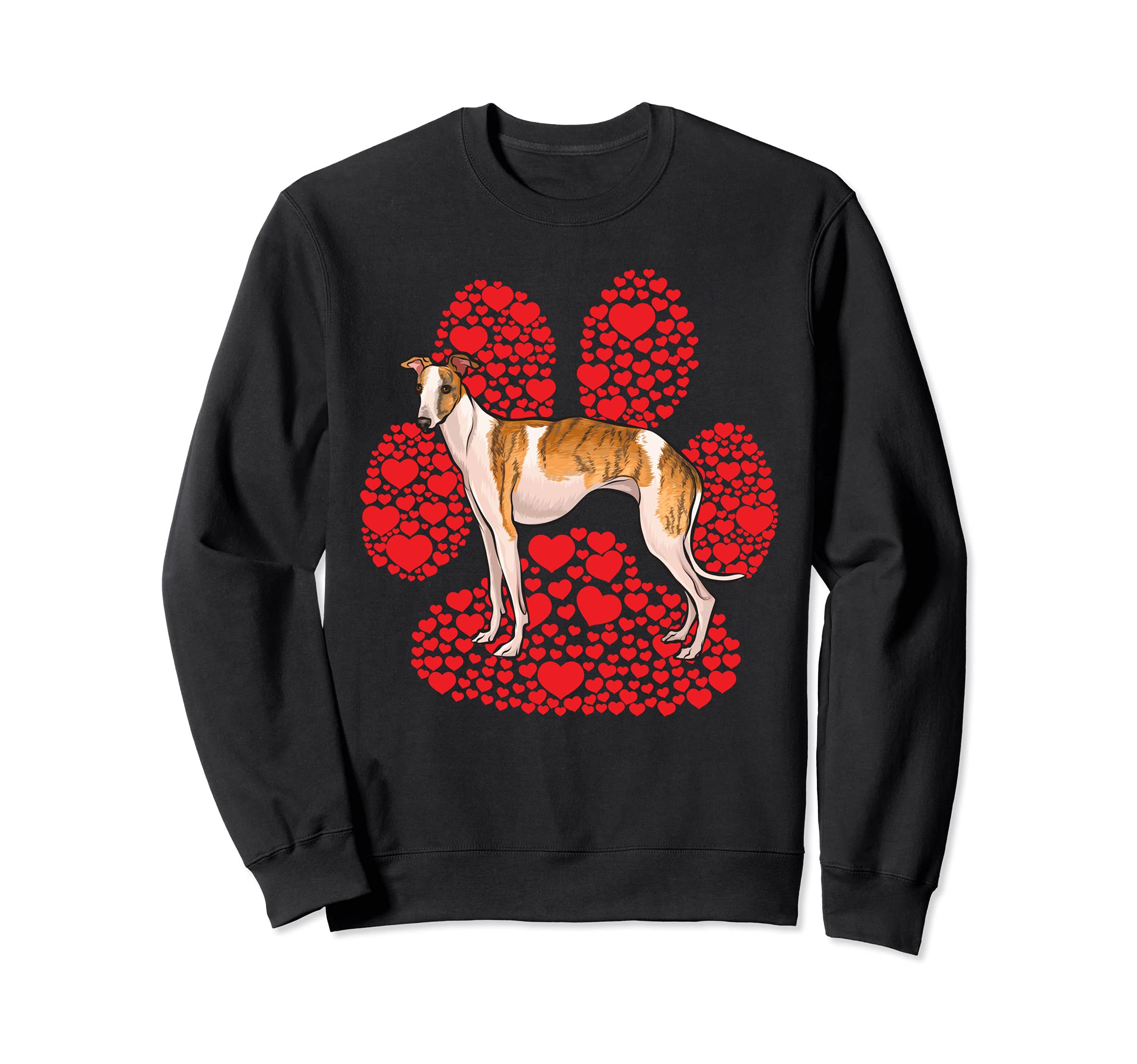 Whippet Valentines Day Dog Love Paw Sweatshirt