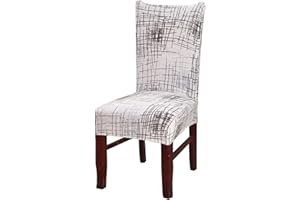 Lalluxy Stretchy Parson Chair Slipcovers for Dining Room Chair seat Covers Chair Protectors for Party Pet Protection Universal Fit Soft Polyester (Set of 4, Brown Stripes)
