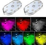 Zosppei 2 PCS Car LED Interior Lights 7 Colors USB Rechargeable Ambient view 1