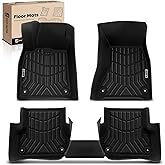 YHTAUTO Floor Mats Compatible with Audi A6 2012-2018/S6 2013-2018, TPE Floor Liners All-Weather Protection Custom Fit, 1st & 2nd Row, Set of 3