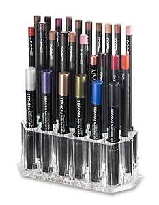 byAlegory Acrylic Eye Liner / Lip Liner Organizer & Beauty Makeup Holder | 26 Space Makeup Pencil Organization Container Storage - Clear