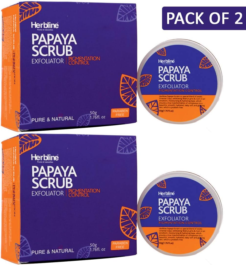 Herbline Papaya Scrub 50gm Pack of -2