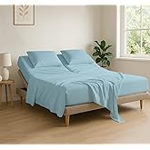 Flex Top King Sheets for Sleep Number Bed,100% Egyptian Cotton- 400 TC Split Top King Sheets for Sleep Number Bed (4 Pcs)Flex