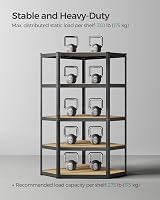 SONGMICS Corner Shelf 5-Tier Heavy Duty Shelving 875 kg Ink Black Beige view 7