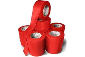 Red Flagging Tape 12 Pack - Non-Adhesive - 1.5" Width, 150' Length, 2 Mil - Marking Tape for Trees, Plastic Ribbon for Branch