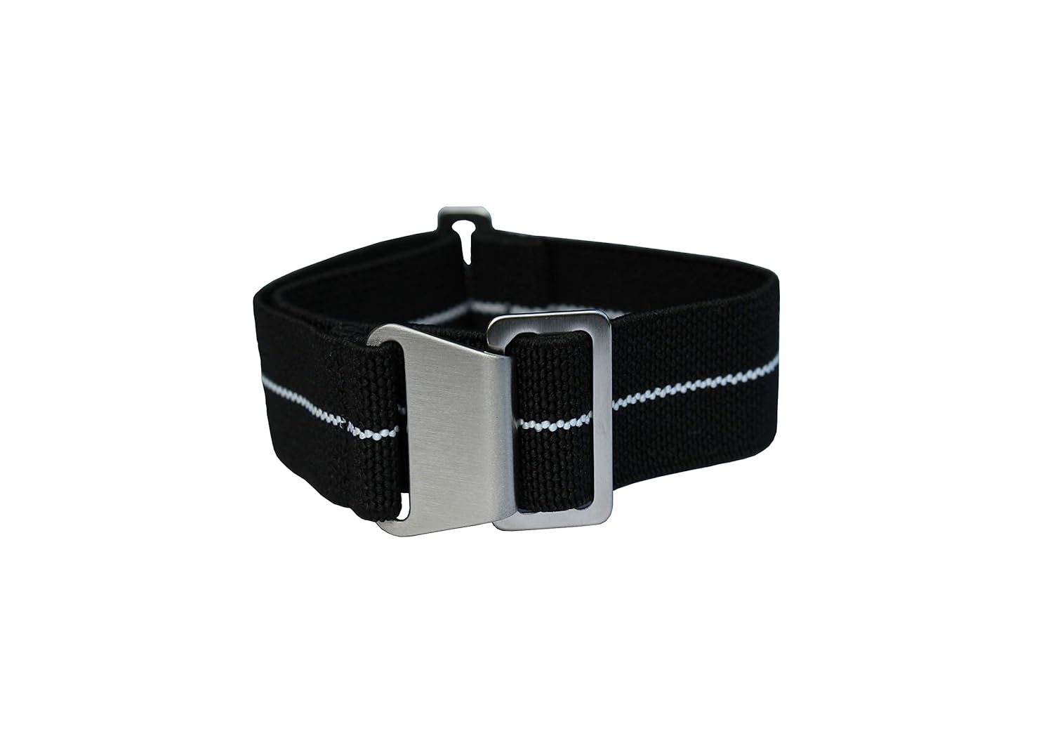 Buy WAMD_22MM Elastic NATO Black and White Center Line Strap Online at