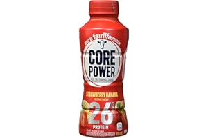 Core Power Protein Drink, Strawberry Banana, 414mL Bottles, Pack of 12
