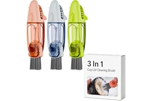 Cleangor 3 in 1 Multifunctional Cup Lid Cleaning Brush, Cup Crevice Cleaning Tools for Tight Spaces, Portable Cup Lid Cleaner