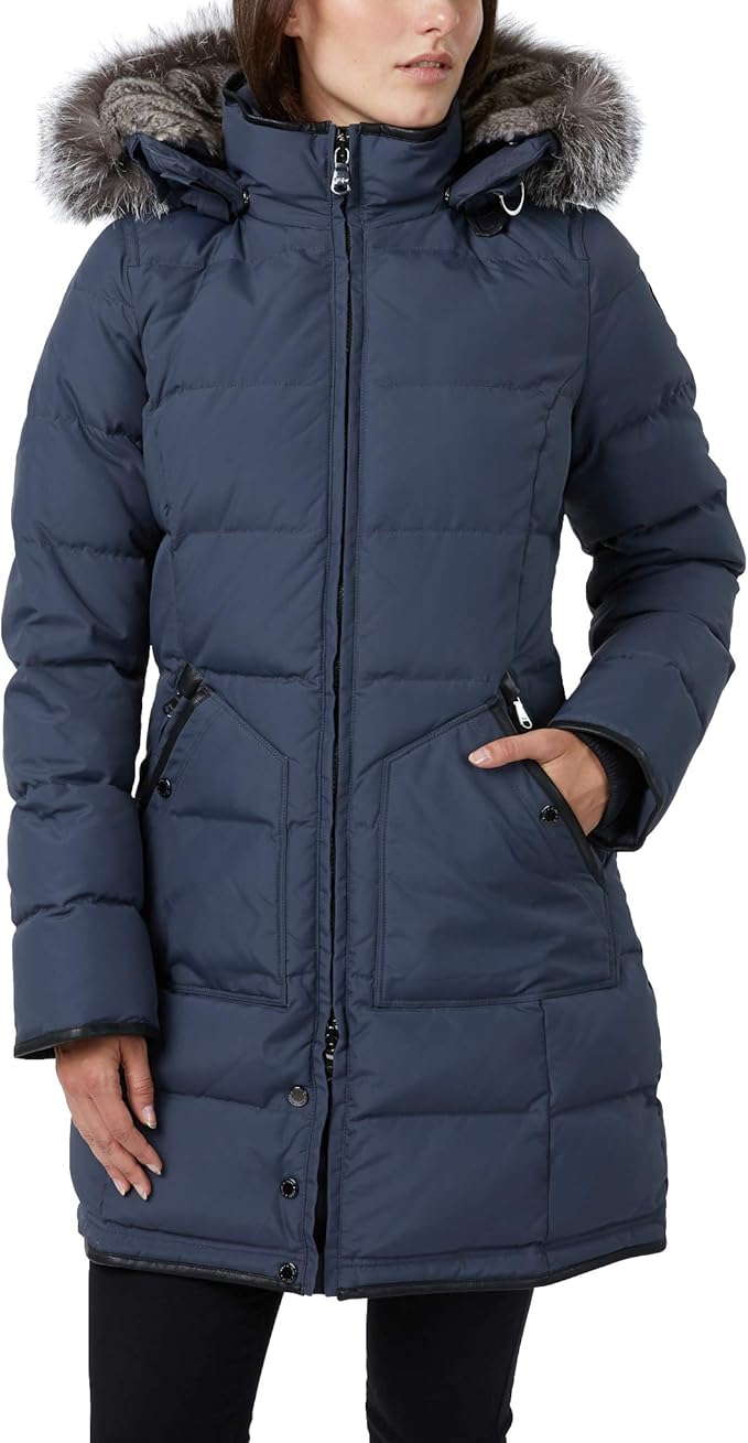 women's down coat with real fur hood