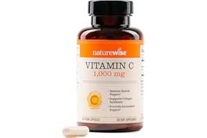 NatureWise Vitamin C 1000mg Capsules - Extra Strength Vegan Vitamin C for Daily Antioxidant & Immune Support - Non-GMO, USA Manufactured - 60 Capsules[60-Day Supply]