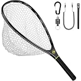 SF Fly Fishing Landing Net Soft Rubber Mesh Trout Net Catch and Release Net