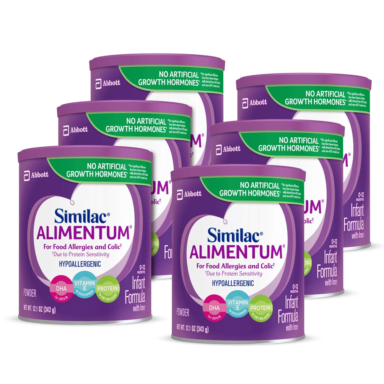 Similac Alimentum, 6 Count, Hypoallergenic Infant Formula, for Food