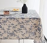 Wracra Cotton Linen Vintage Rectangle Tablecloth