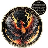 MilestoneMint Phoenix Sobriety Coin Gift Set | Sobriety Gifts Token for Anniversary Year | AA Chips for Men & Women in Recovery | AA Coins and Medallions with Coin Capsule, Display Stand & Card