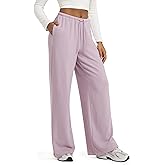ODODOS Women's Stretch Fleece Wide Leg Sweatpants – Ultra-Soft Cozy Warm High-Rise Relaxed Lounge Pants with Pockets - 29"