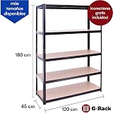G-Rack Garage Shelving Unit 180cm 120cm 45cm Grey 5 Tier 175kg Load view 3