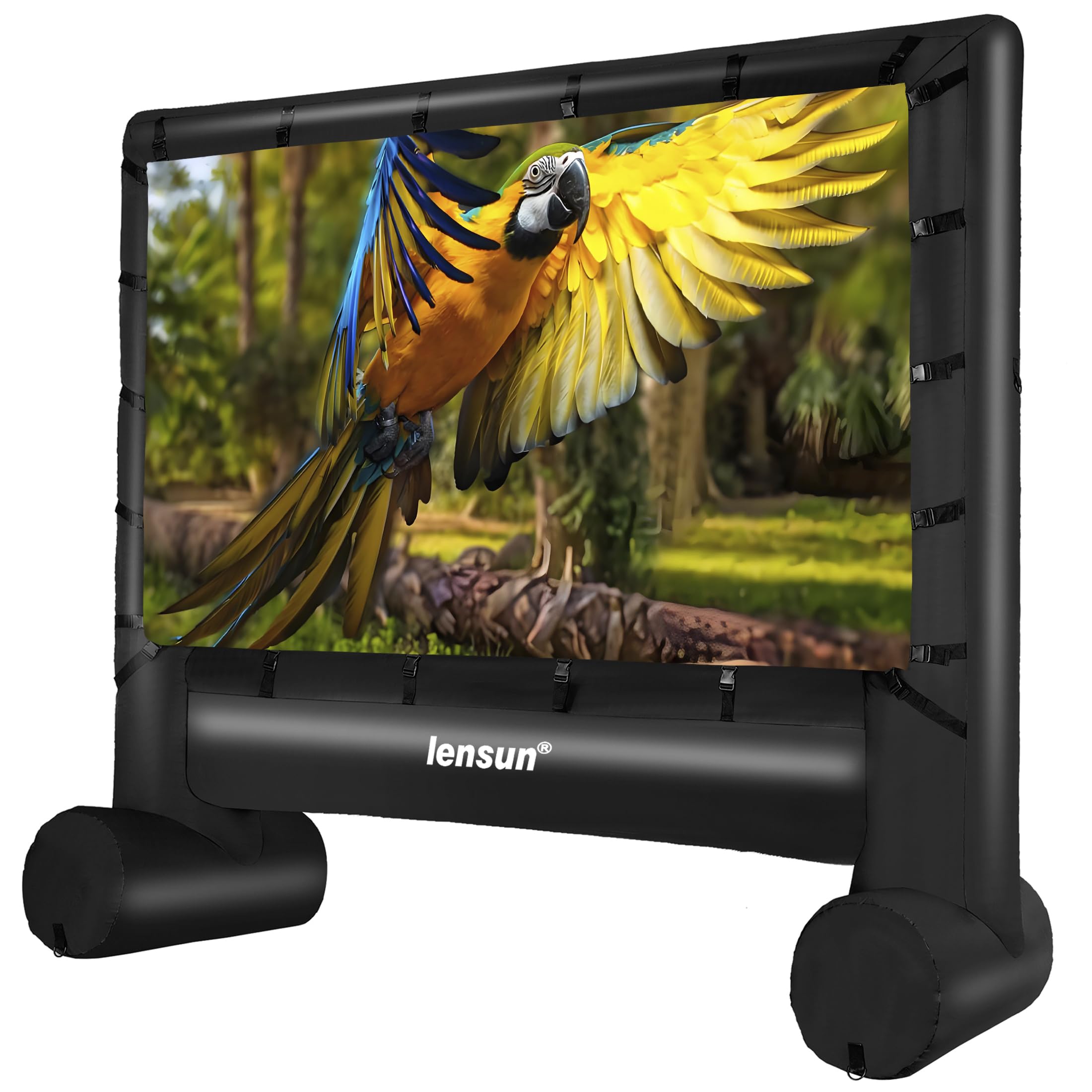 Photo 1 of Pro 14 Feet Inflatable Outdoor Movie Projector Screen, Outdoor Blow Projection Screen Mega Projector Screen for Front and Rear Projection - Includes Inflation Fan, Base Stakes, Tie-Downs & Storage Bag