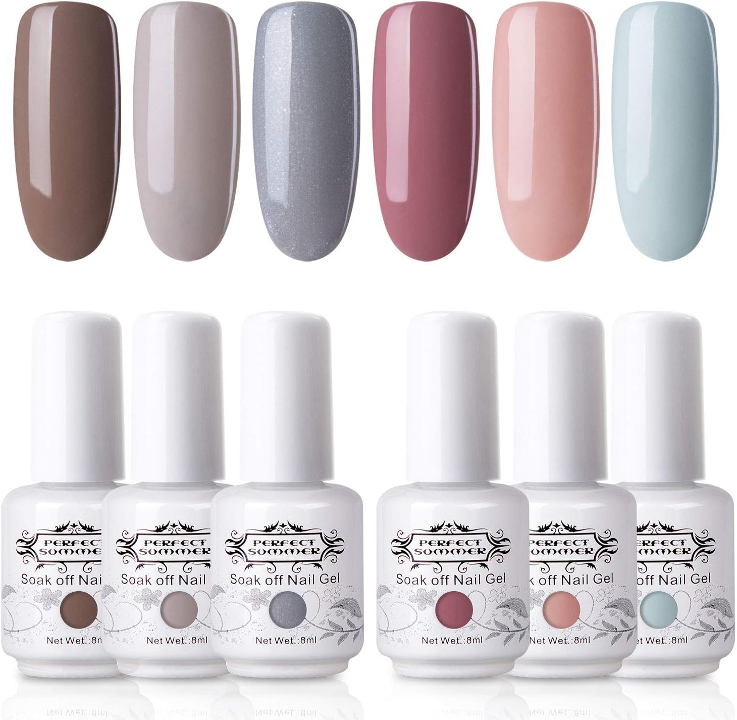 Amazon ジェルネイル カラージェル 8ml 6色セット Uv Led対応 ポリッシュタイプ ニットカラー Perfect Summer ジェルネイル 通販