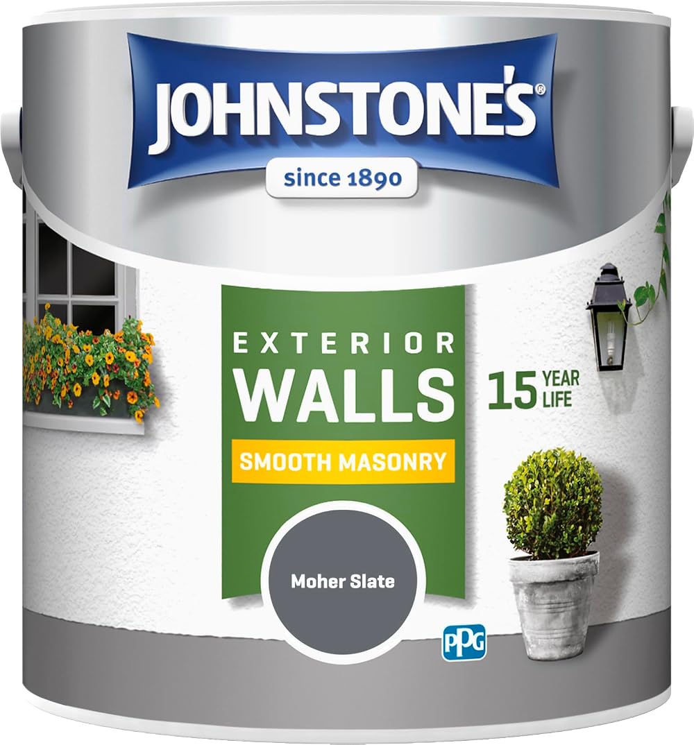 Johnstone's Exterior Smooth Masonry Paint Moher Slate 2.5L 30m² 15 Years