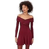 Self Portrait Women's Burgundy Viscose Knit Mini Dress