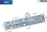 XFORT Brenton Strong Sliding Padbolt 200mm Pack Zinc for Shed Gates Outhouse view 6