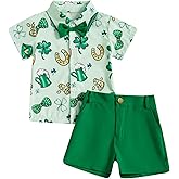 Thorn Tree Toddler Boys Valentines Outfits Bow Tie Short Sleeve Shirt Casual Pocket Shorts 2Pcs Gentleman Suit