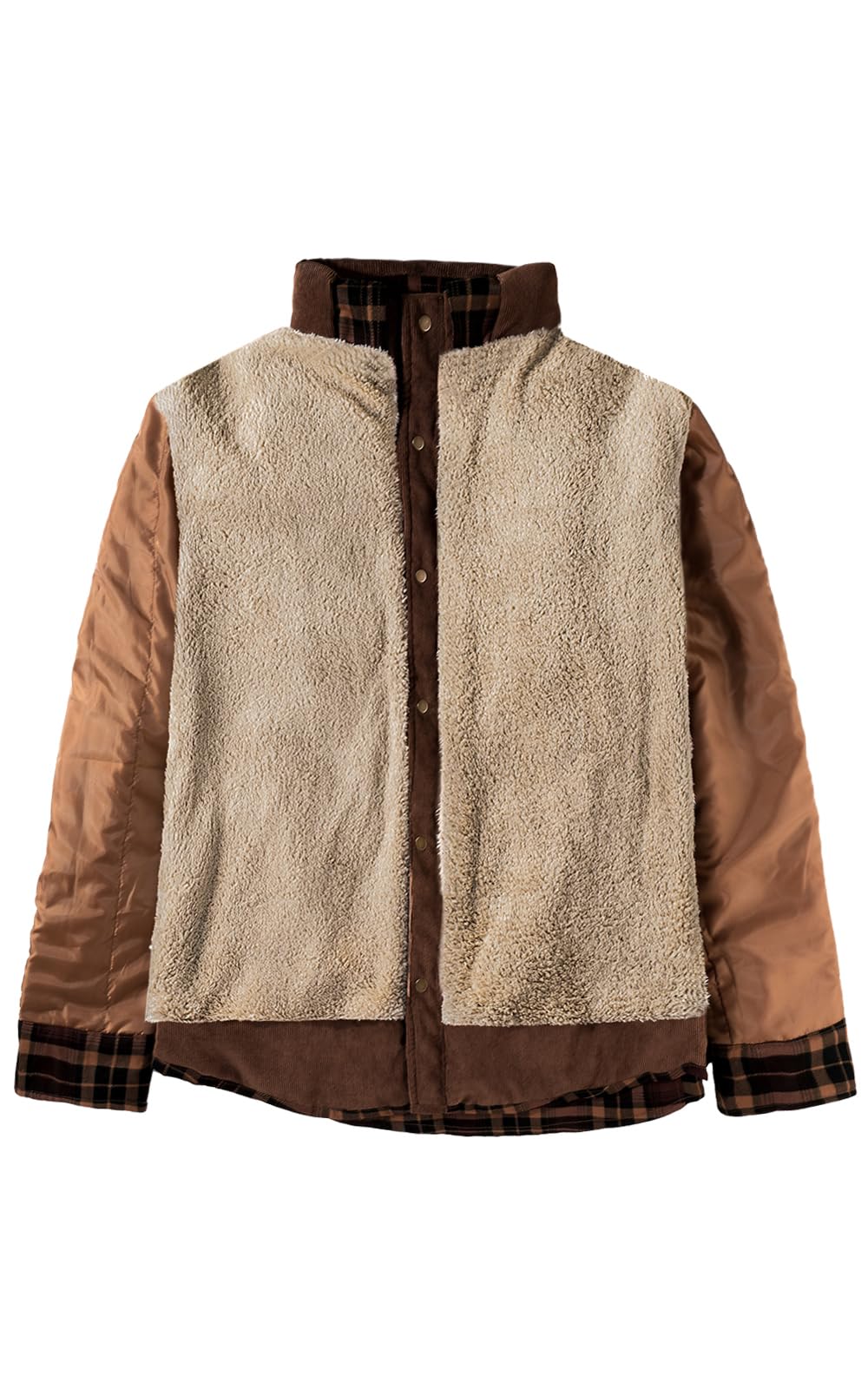 Mr.Stream Men's Outdoor Casual Vintage Long Sleeve Plaid Flannel Button Down Shirt Jacket