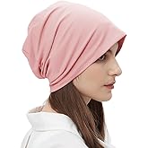 Summer T-Shirt Cotton Slouchy Beanie for Women Men Fashion Style Soft Hipster Daily Hat Lightweight Skull Sleep Cap