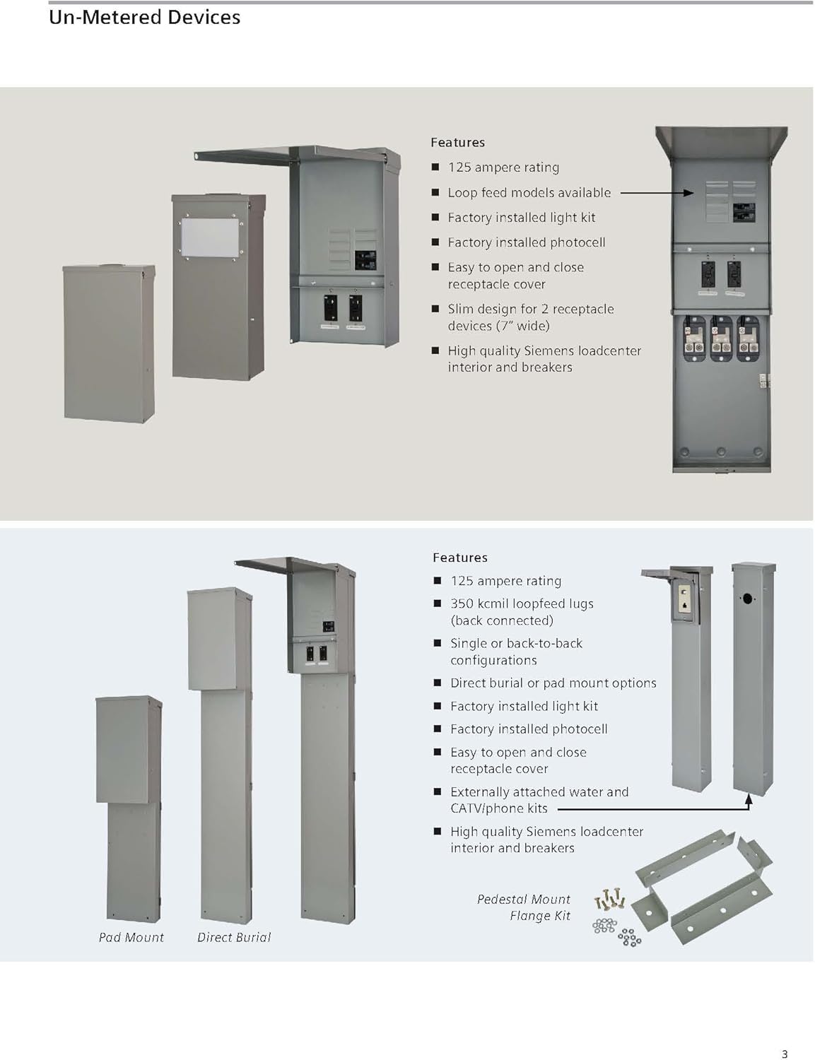 Siemens TL137US Talon Temporary Power Outlet Panel with a 20, 30, and 50-Amp Receptacle Installed, Unmetered - Circuit Breakers - 