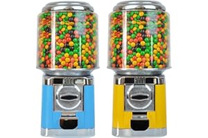 Xlsdlvcnxz 200Pcs Candy Vending Machine Gumball Machine for Kids Candy Dispenser Machine Mini Vending Machine (Blue) (Yellow)