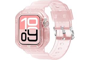 DABAOZA Compatible for Clear Apple Watch Band 49mm 46mm 45mm 44mm 42mm 41mm 40mm 38mm, Matte Frosted Jelly Crystal Women Men TPU Sport Strap for iWatch Ultra 3 2 Series 11 10 9 8 7 6 5 4 SE 3 2 1